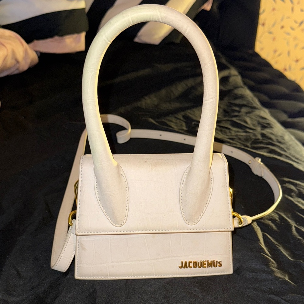 Jacquemus Cream Mini Bag with Gold Accents